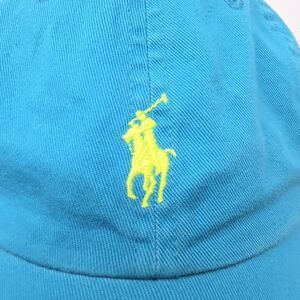 Polo Ralph Lauren Cotton Chino Light Blue Baseball Cap Hat Yellow Pony